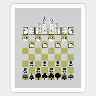 City Forest Chess Vintage Game by Tobe Fonseca Magnet